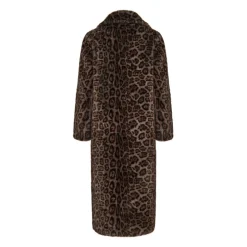 Wendbarer Fake Shearling Mantel mit Animal Print