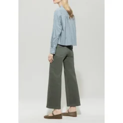 Wideleg Denim Jeans Cool Khaki