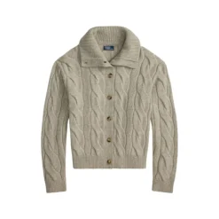 Woll- und Kaschmir-Zopfstrickjacke