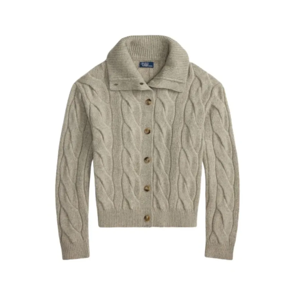 Woll- und Kaschmir-Zopfstrickjacke