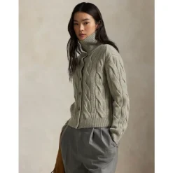 Woll- und Kaschmir-Zopfstrickjacke