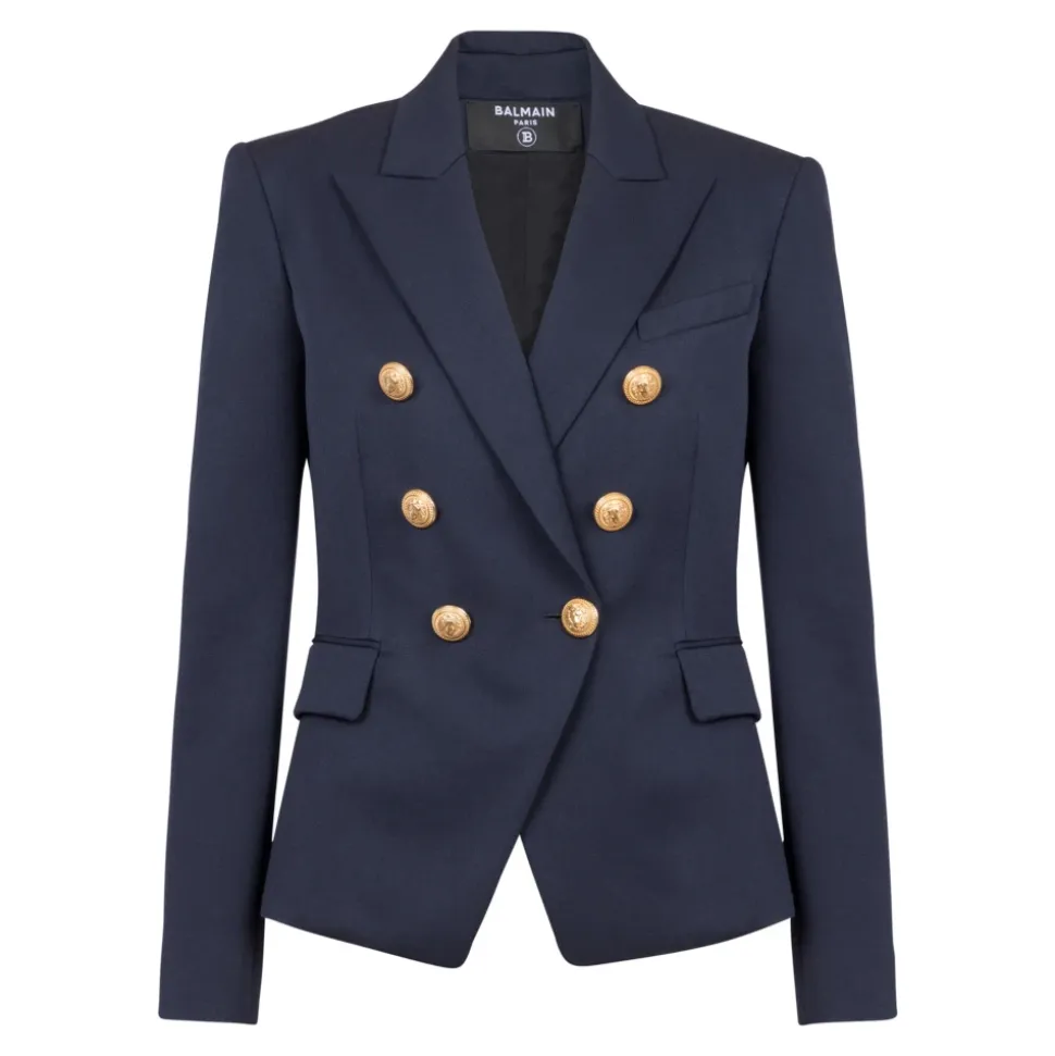 Woll-Blazer mit doppelter Knopfleiste