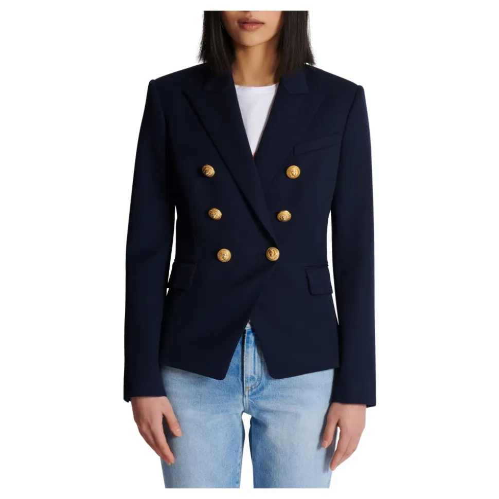 Woll-Blazer mit doppelter Knopfleiste