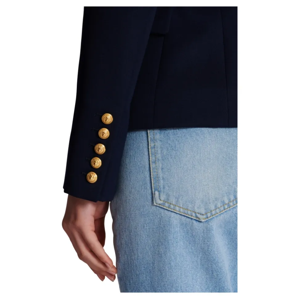 Woll-Blazer mit doppelter Knopfleiste