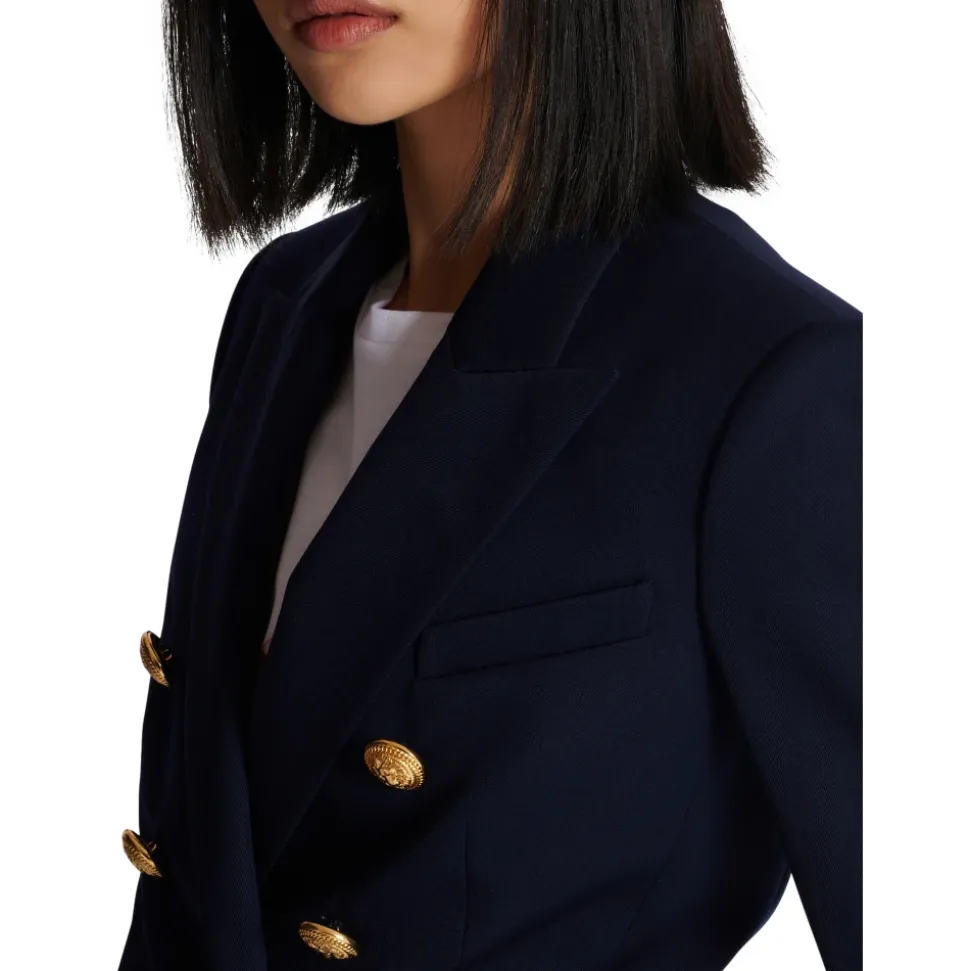 Woll-Blazer mit doppelter Knopfleiste