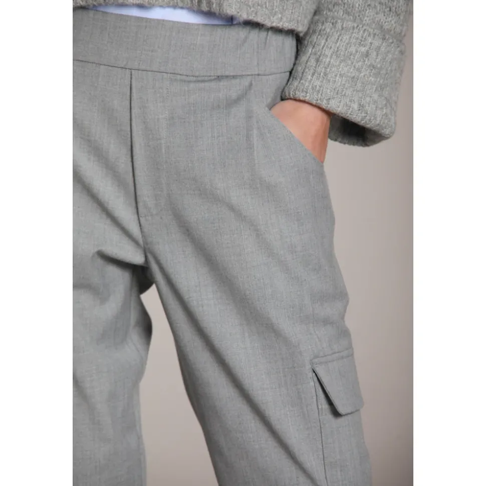 Woll-Cargo-Hose Lockere Passform Melange
