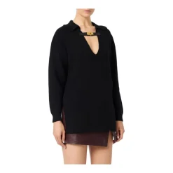 Wollmischpullover mit Schmuckträger