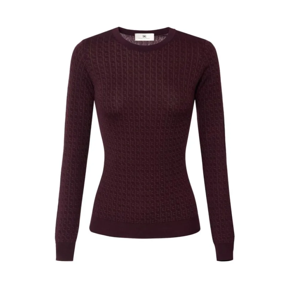 Wollpullover mit Jacquard-Mikro-Logo