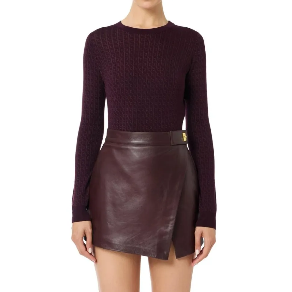 Wollpullover mit Jacquard-Mikro-Logo