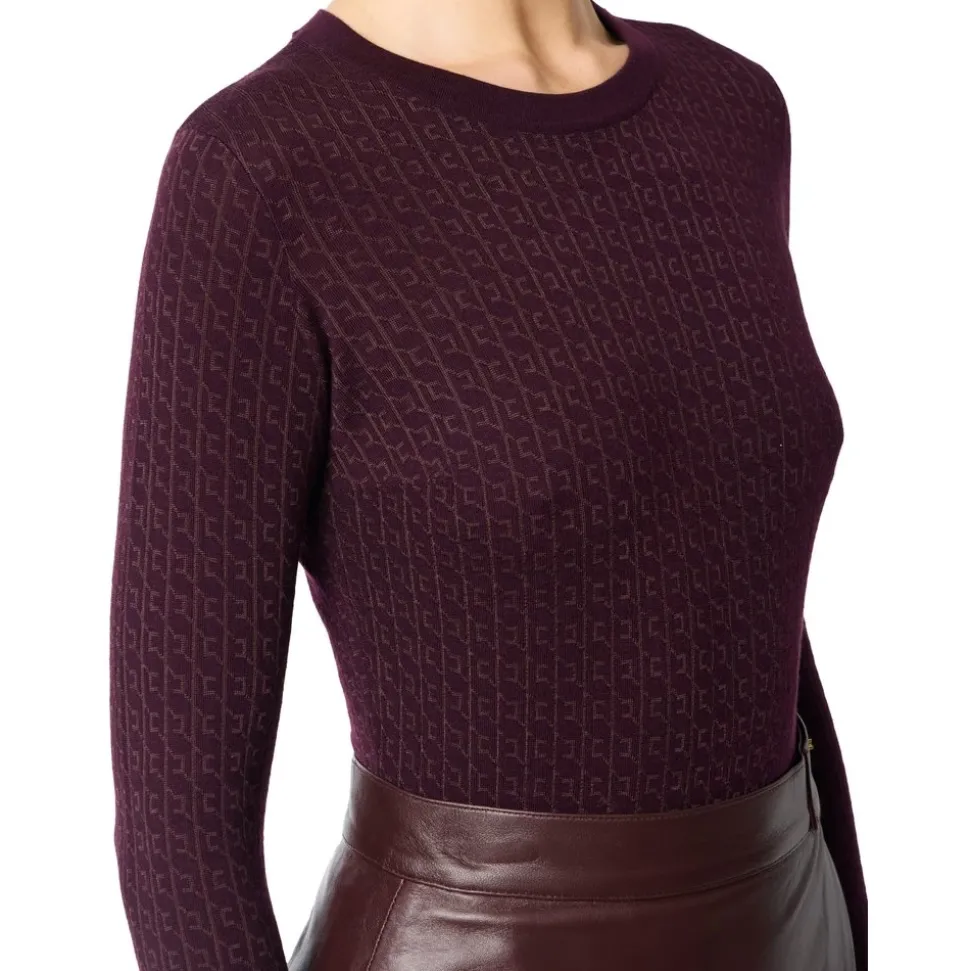 Wollpullover mit Jacquard-Mikro-Logo