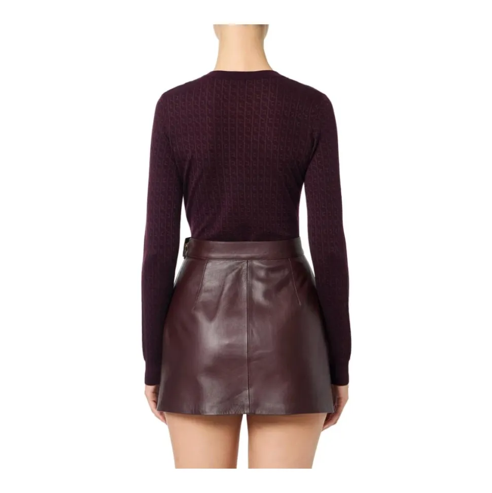Wollpullover mit Jacquard-Mikro-Logo