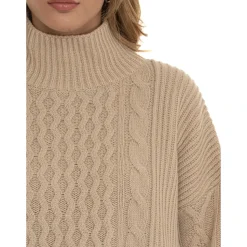 Woven Effect Veneto Pullover mit Schlitzen
