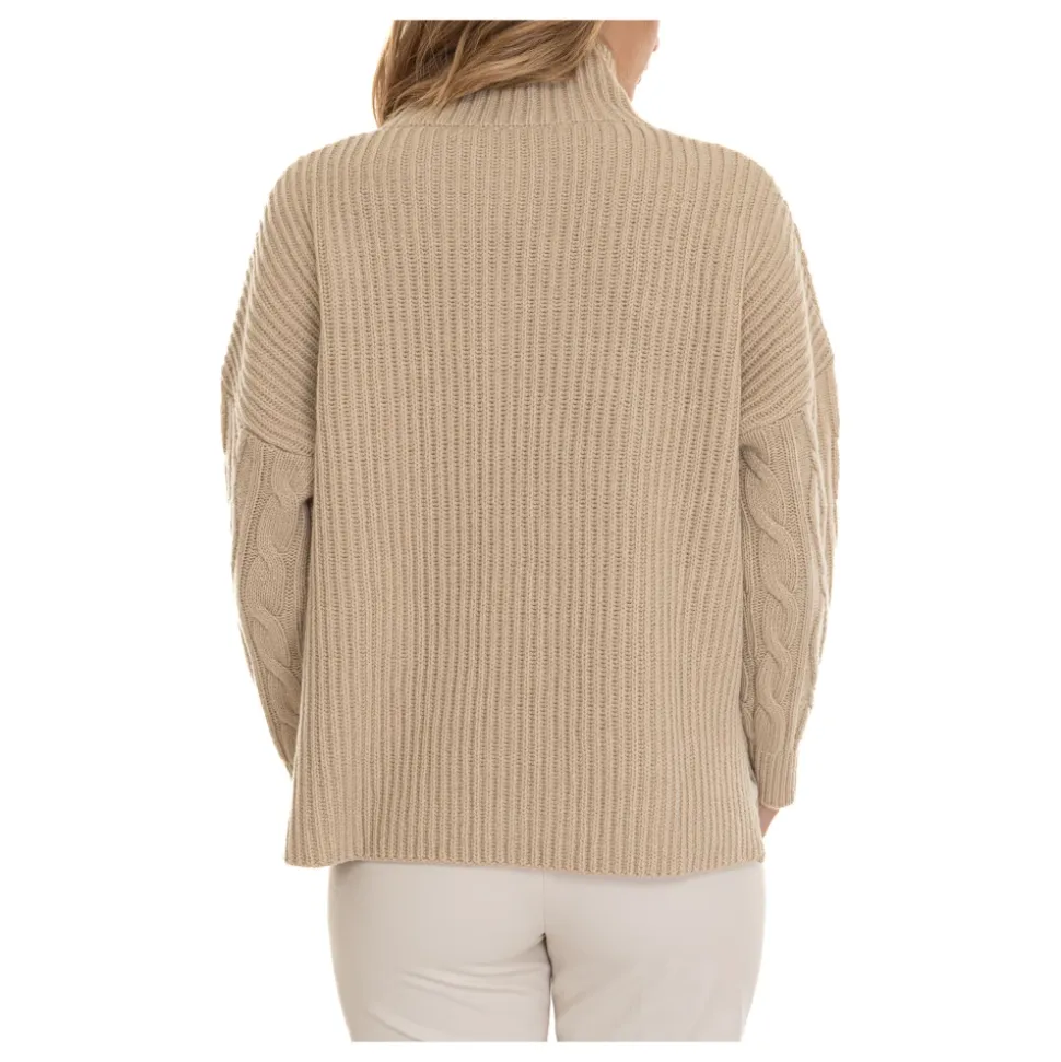 Woven Effect Veneto Pullover mit Schlitzen