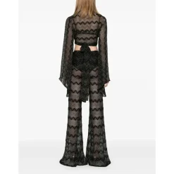 Zig Zag Lamé Crop Top