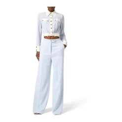 Zweifarbige Bluse aus Georgette-Stoff