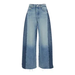 Zweifarbige Denim Schlaghose